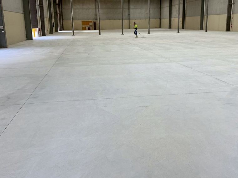 Large warehouse concrete floor