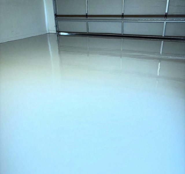 Epoxy-coated residential garage floor