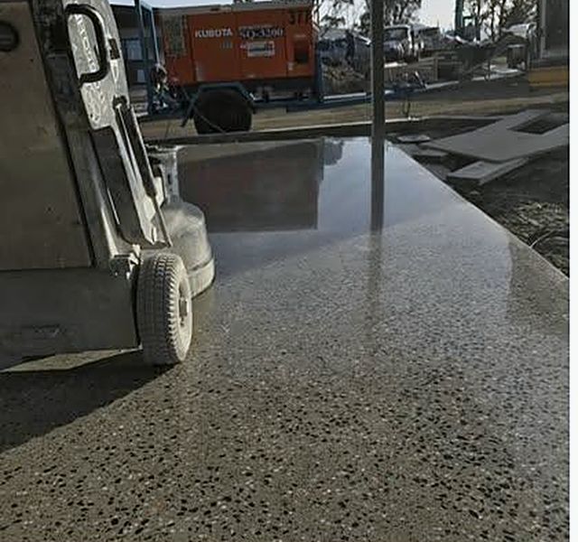 Representative ground concrete floor in a commercial space
