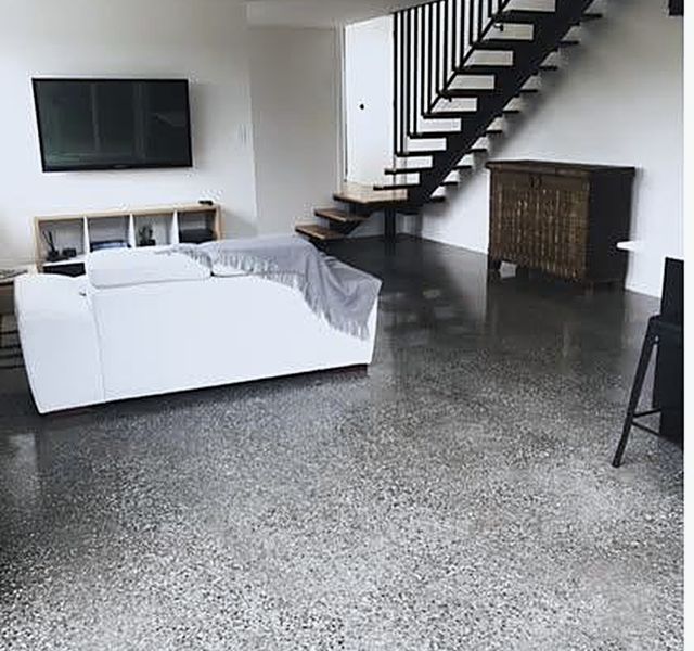 Polished concrete in a residential living space