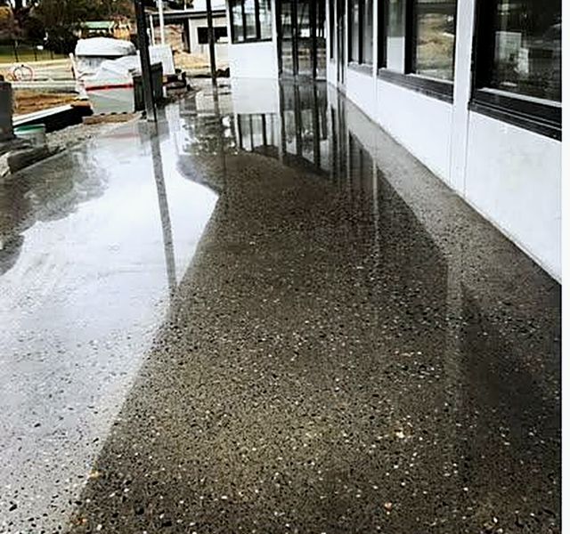 Polished concrete in a commercial space