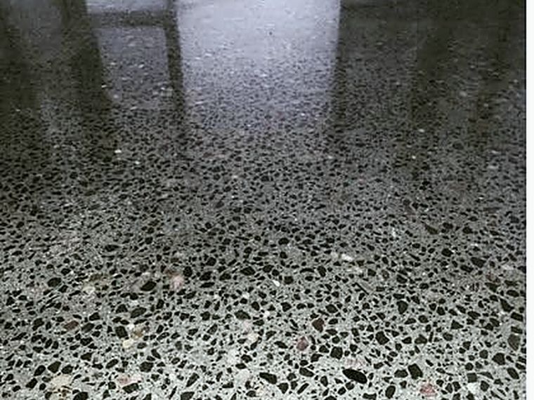 Exposed aggregate polished concrete close-up