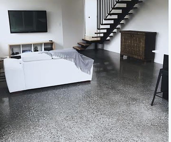 Polished concrete floor in a Melbourne home
